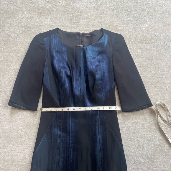 Elie Tahari Estelle Dress Cocktail Blue/Black sz 0 Retail $448 - Picture 7 of 9